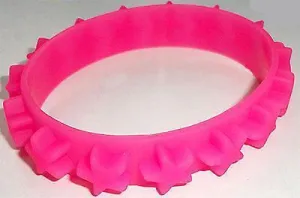 Neon Pink Rubber Silicone Star Bracelet Wristband Bangle Ladies Womens Jewellery