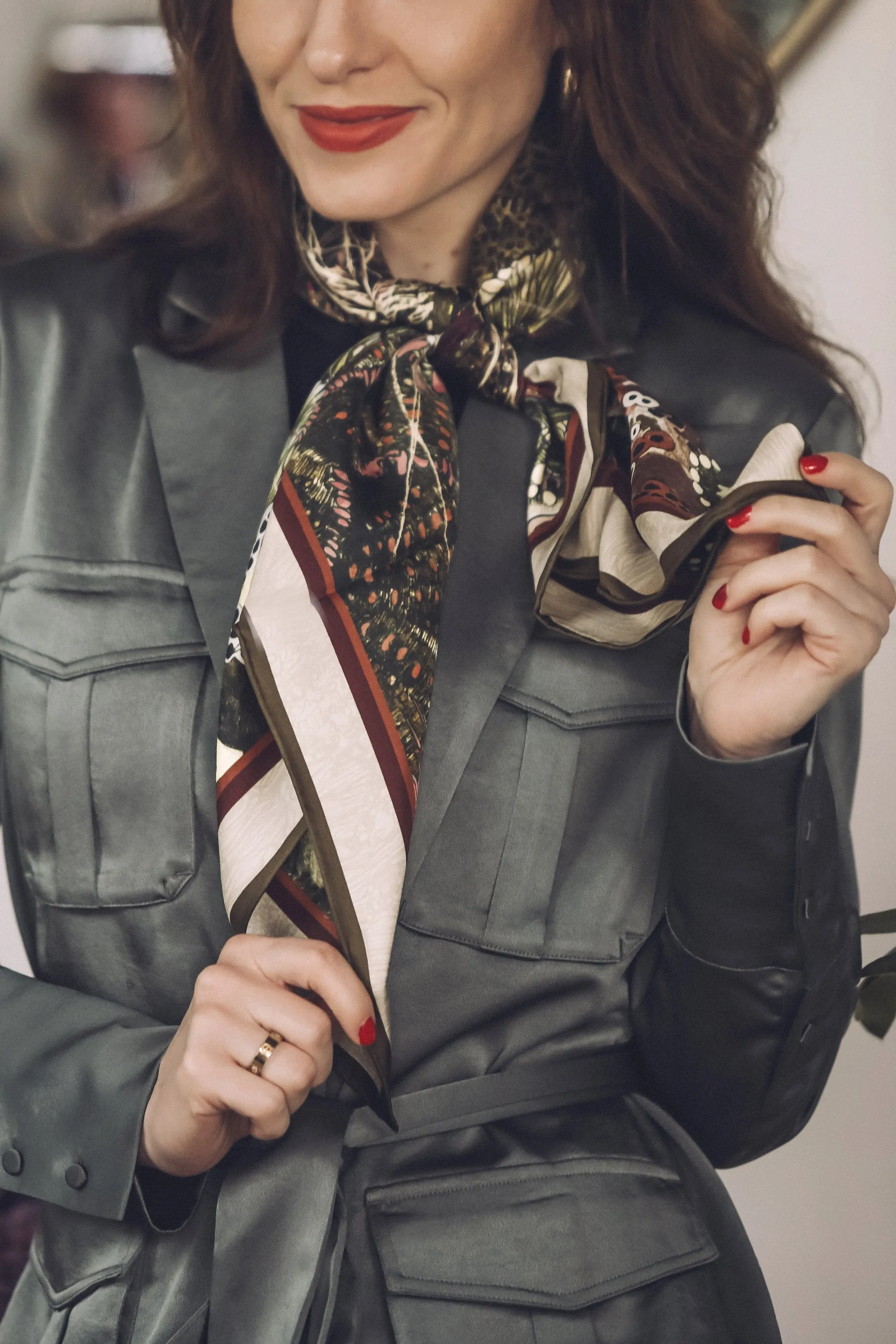 Oceanum Moss Silk Twill Scarf