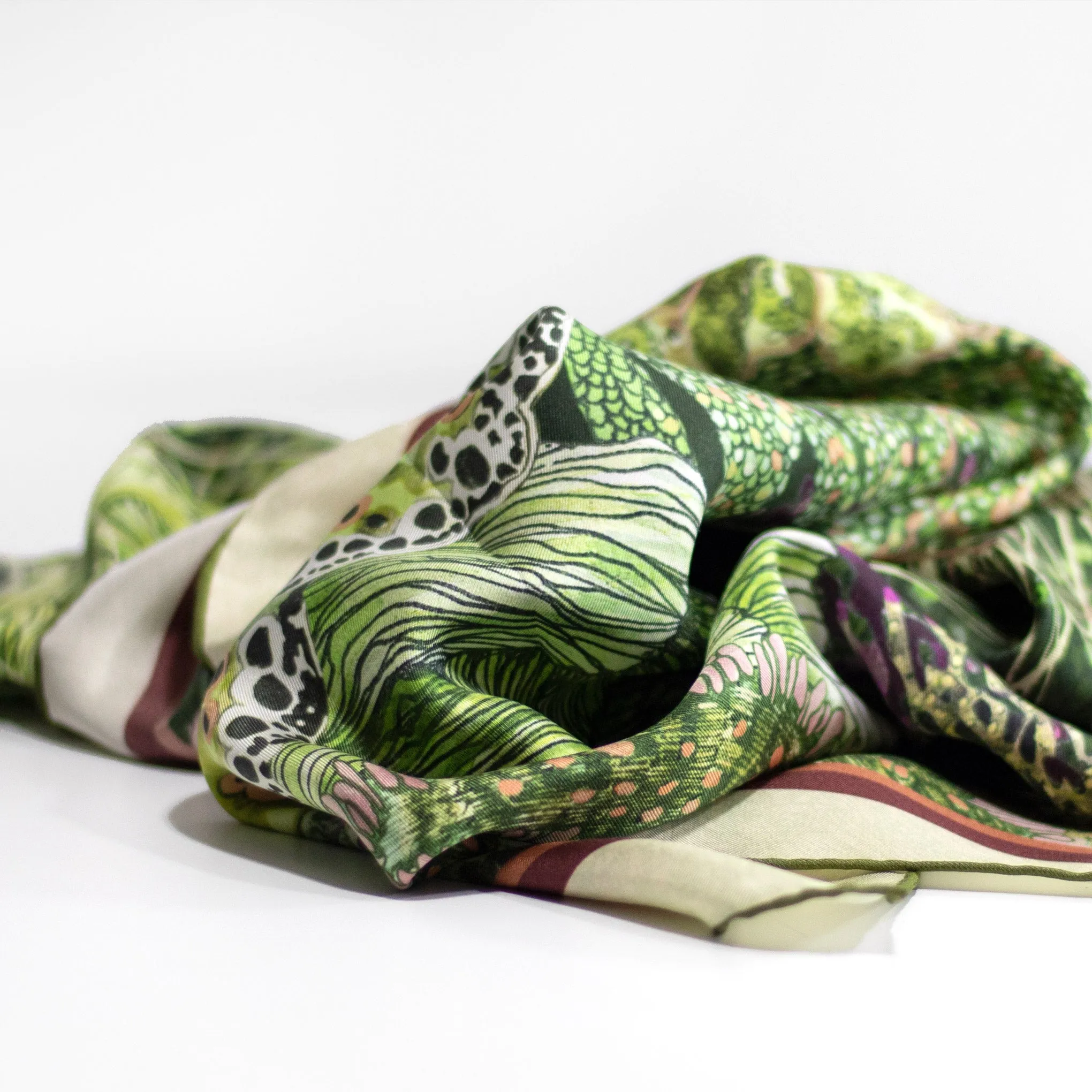 Oceanum Moss Silk Twill Scarf
