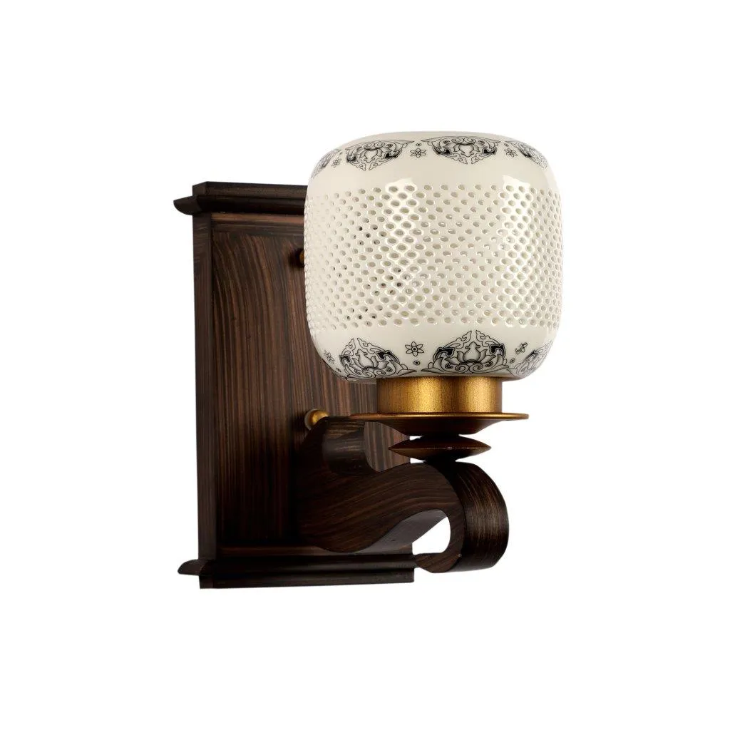 Pardo Brown Wood Wall Light - S-208-1W - Included Bulbs