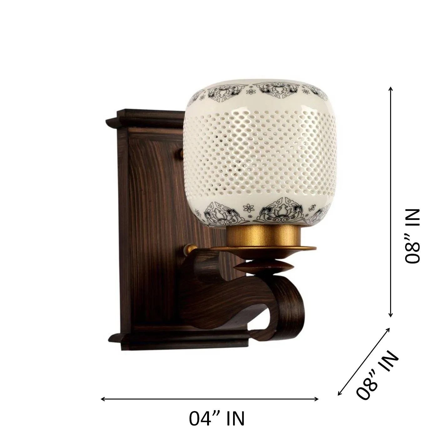 Pardo Brown Wood Wall Light - S-208-1W - Included Bulbs
