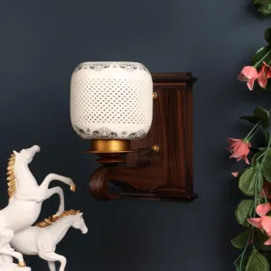 Pardo Brown Wood Wall Light - S-208-1W - Included Bulbs