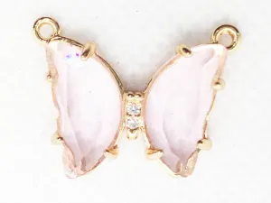 Pastel Pink Butterfly Glass Charms