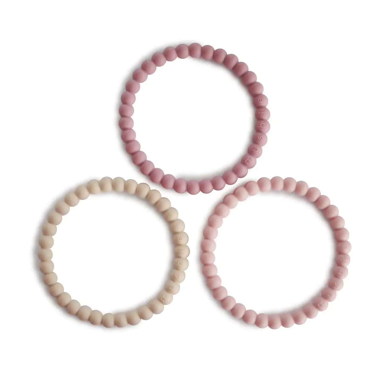Pearl Teether Bracelet (Linen/Peony/Pale Pink)