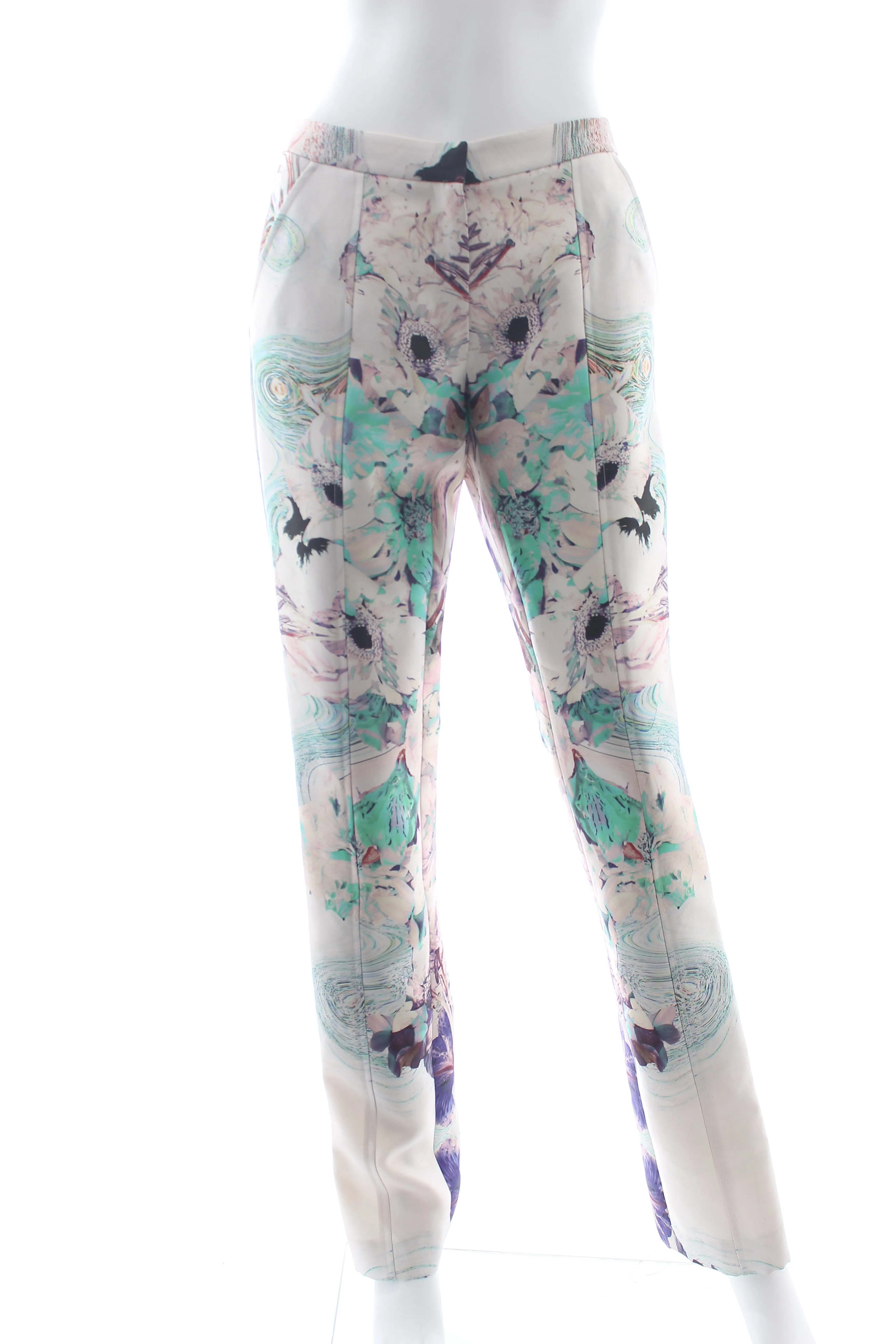 Prabal Gurung Wool and Silk-Blend Floral Printed Trousers