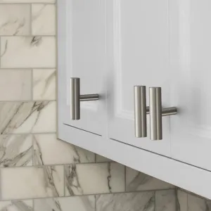 Probrico Brushed Nickel Finish One Hole Kitchen Cabinet Handles Stainless Steel Pulls 30packs
