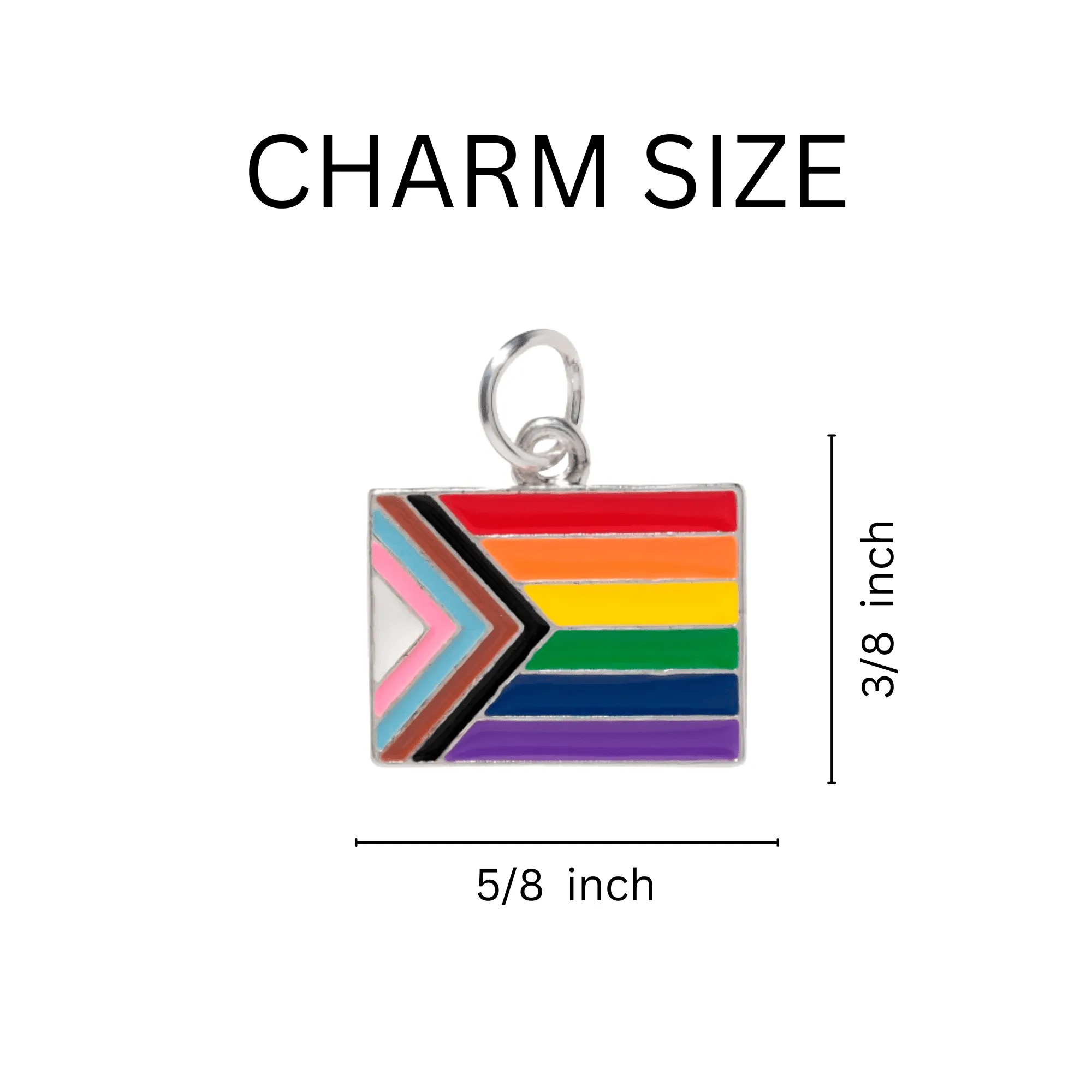 "Progress Pride" Flag by Daniel Quasar Charm Beaded Bracelet