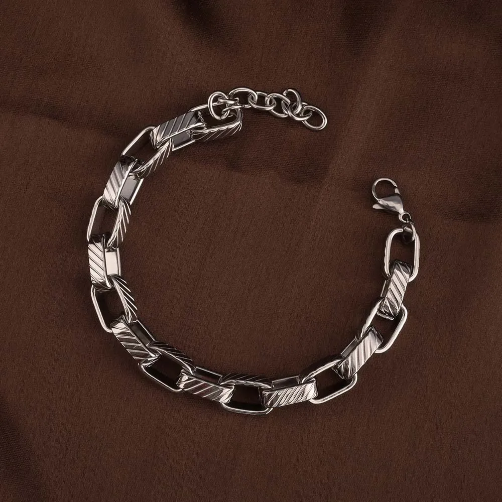 Rectangular Link Silver Bracelet