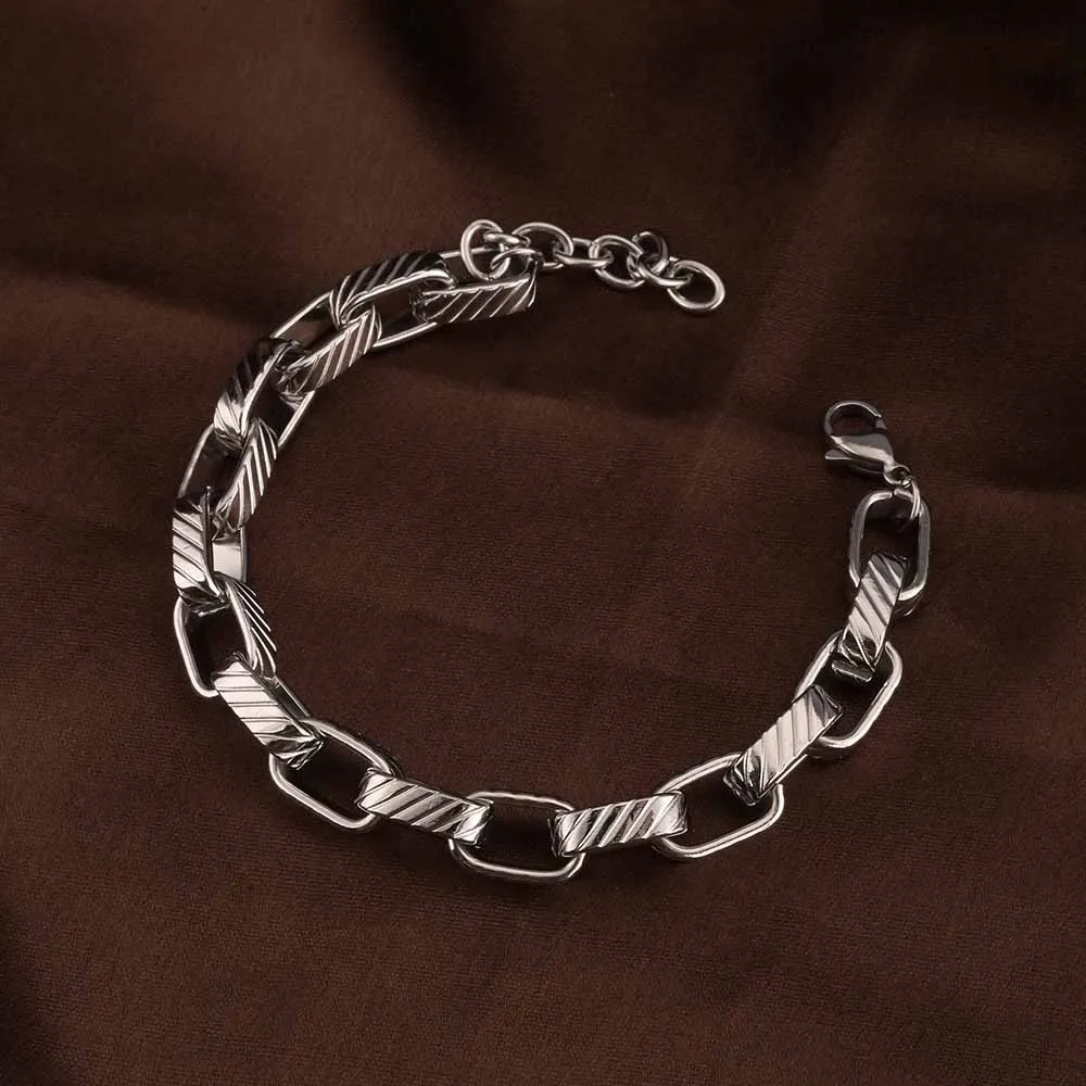 Rectangular Link Silver Bracelet