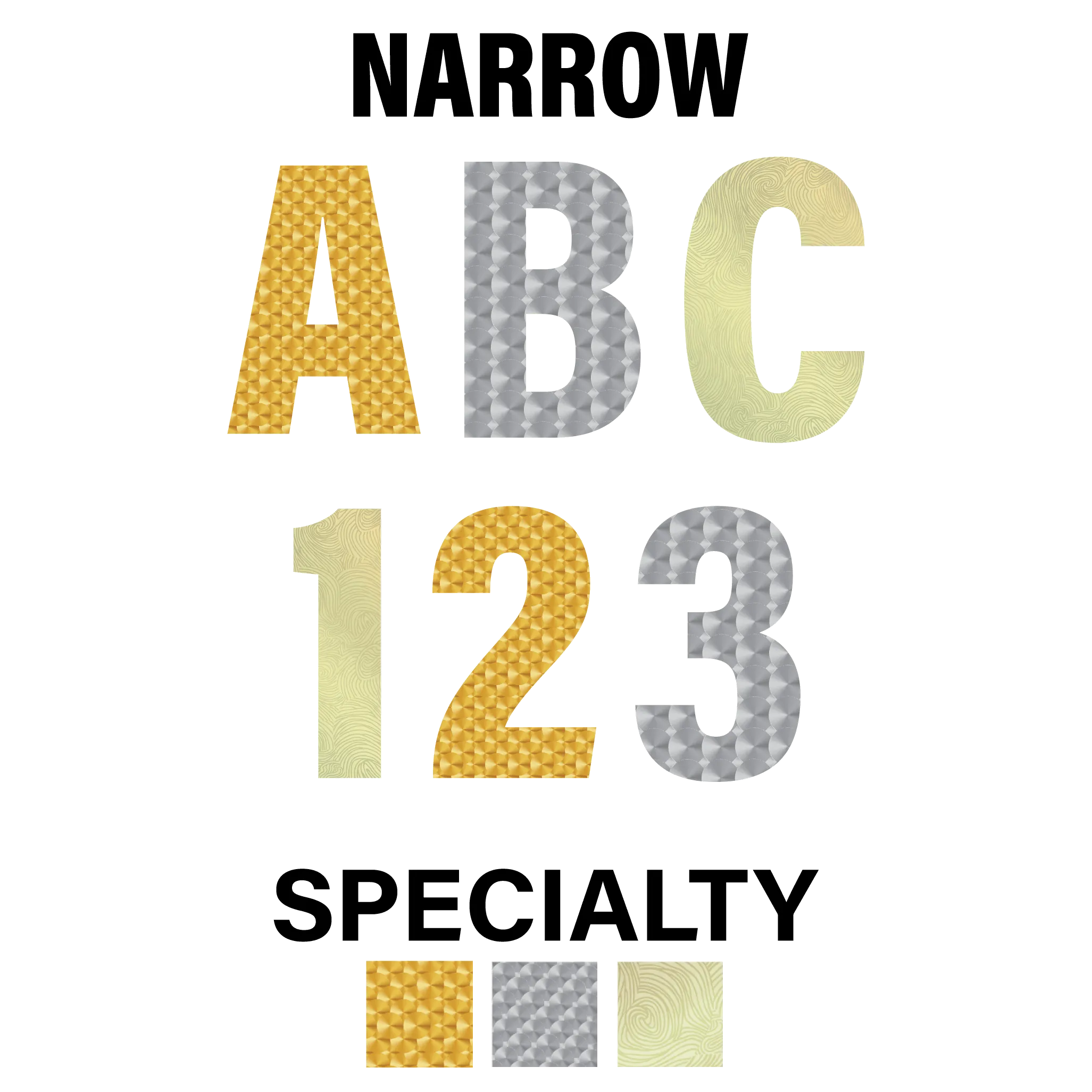 Reflective Specialty Styles Letters and Numbers Decals