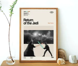 Return Of The Jedi Starwars VI 6 Darth Vader Luke Skywalker Minimalist Movie Poster
