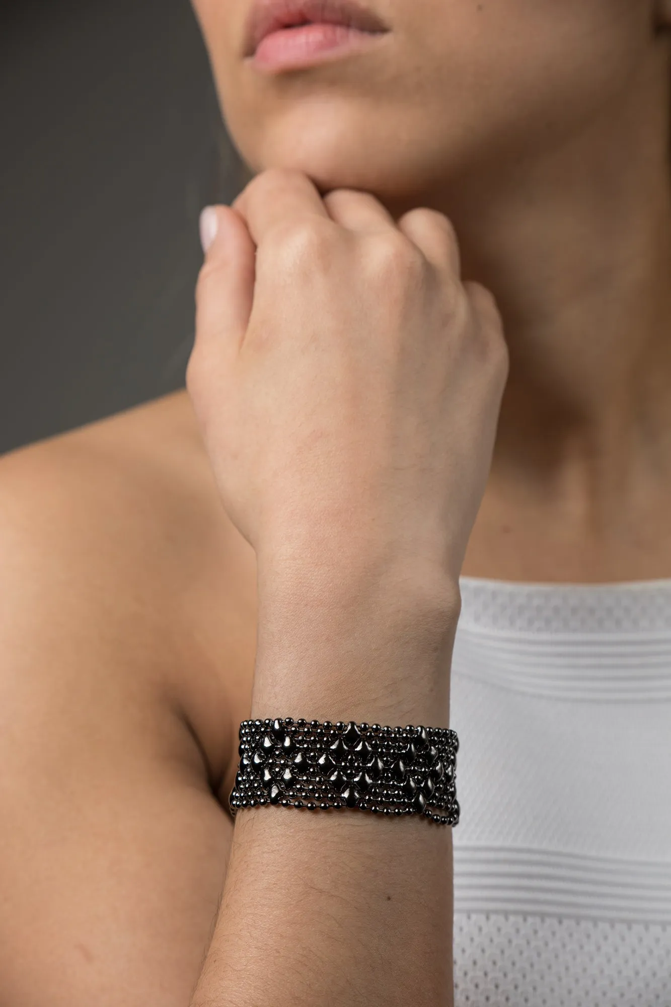 SG Liquid Metal B4-BLK Black Chrome Finish Bracelet by Sergio Gutierrez