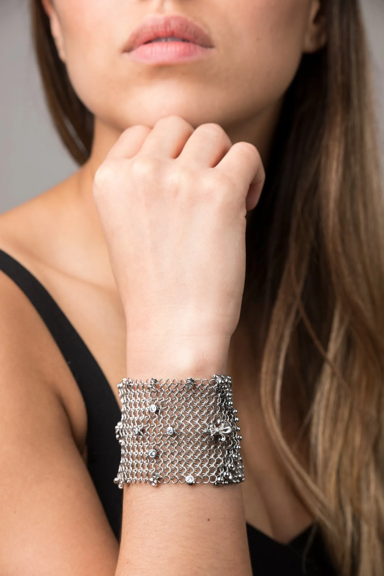 SG Liquid Metal Chainmail CMB4Z-AS (antique silver finish) Bracelet by Sergio Gutierrez