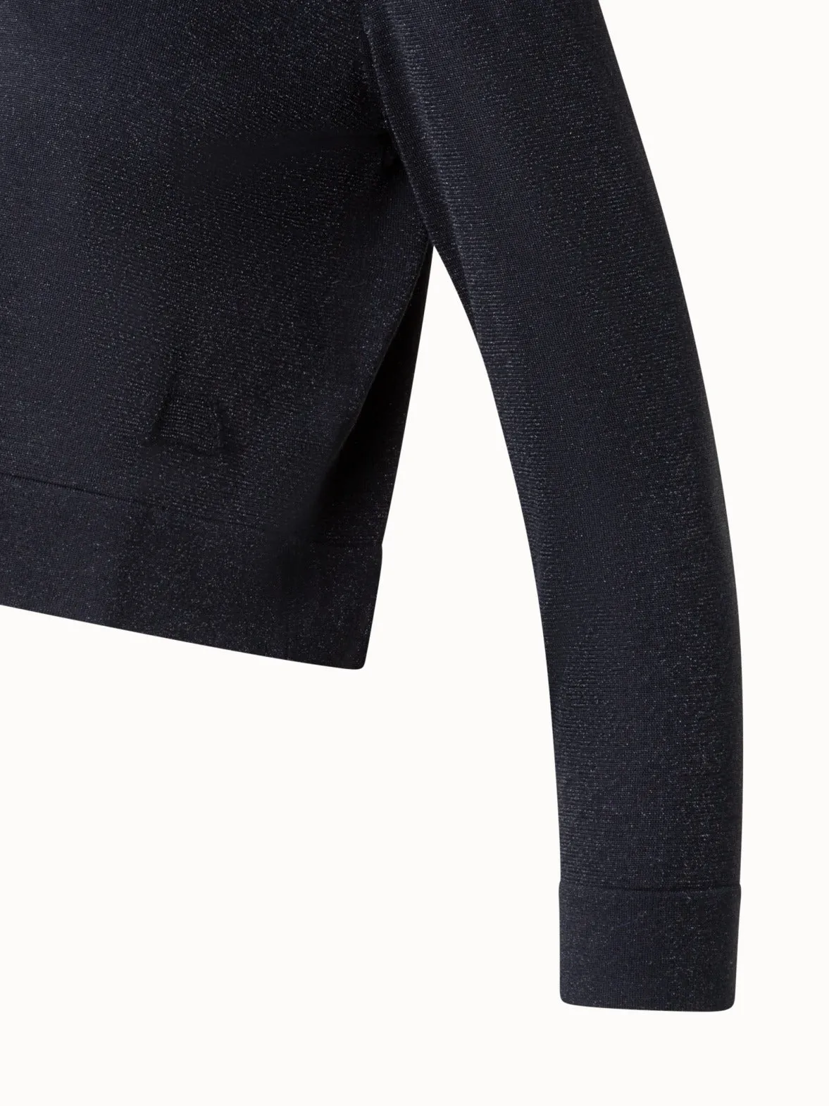Short Silk Bolero Knit Cardigan with Lurex