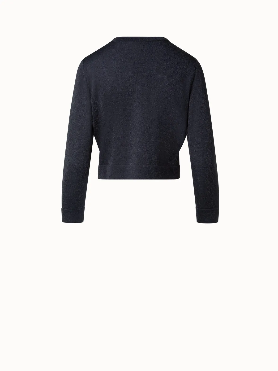 Short Silk Bolero Knit Cardigan with Lurex