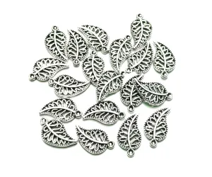 Silver Color Leaf Charms