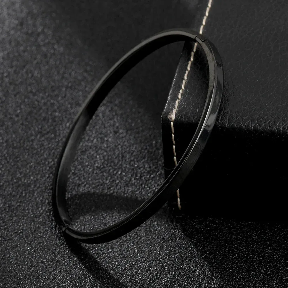 Simple Lovers Woman Men Stainless Steel Bracelets Charm Bangle Feminina Trendy Jewelry Couple Bracelet Gift Fashion Nail Bangles