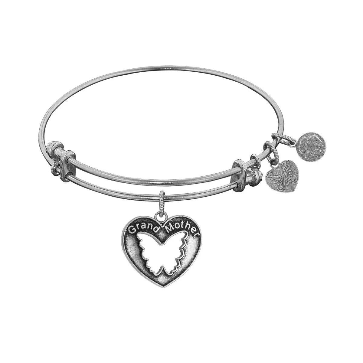 Smooth Finish Brass Grand Mother  Angelica Bangle Bracelet, 7.25"