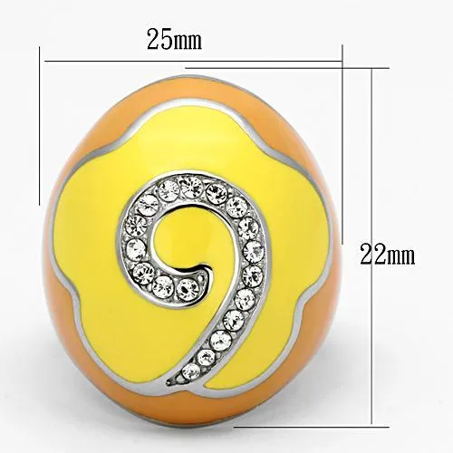 Stainless Steel Ring Top GRD Crystal Clear TK846 for Women Style High