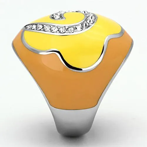 Stainless Steel Ring Top GRD Crystal Clear TK846 for Women Style High