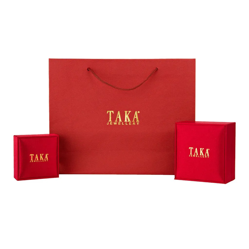 TAKA Jewellery 999 Pure Gold Bow Charm with Beads Bracelet