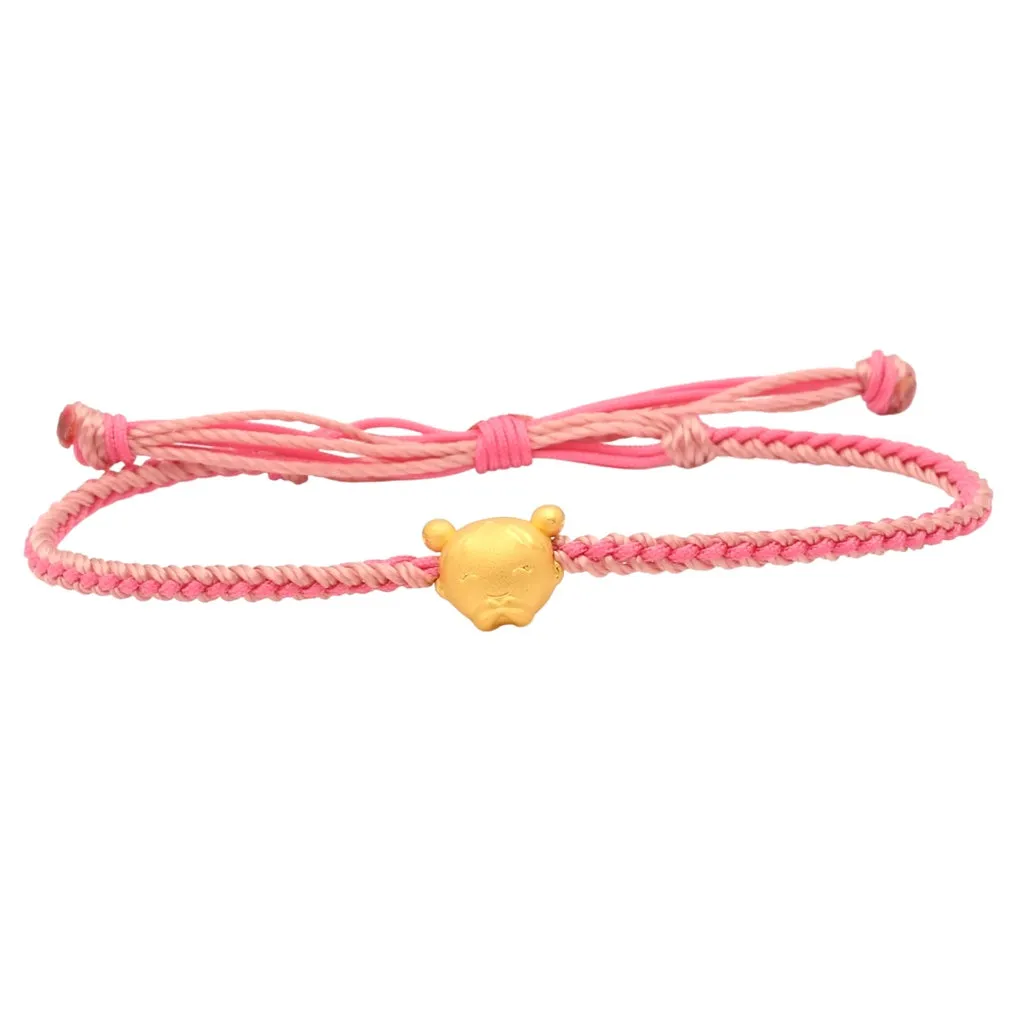 TAKA Jewellery 999 Pure Gold Charm Little Girl with Nylon Bracelet