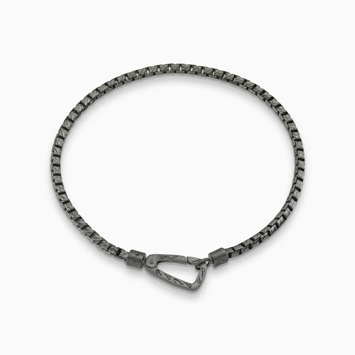 ULYSSES Carved Mini Tubular Bracelet with Burnished Silver