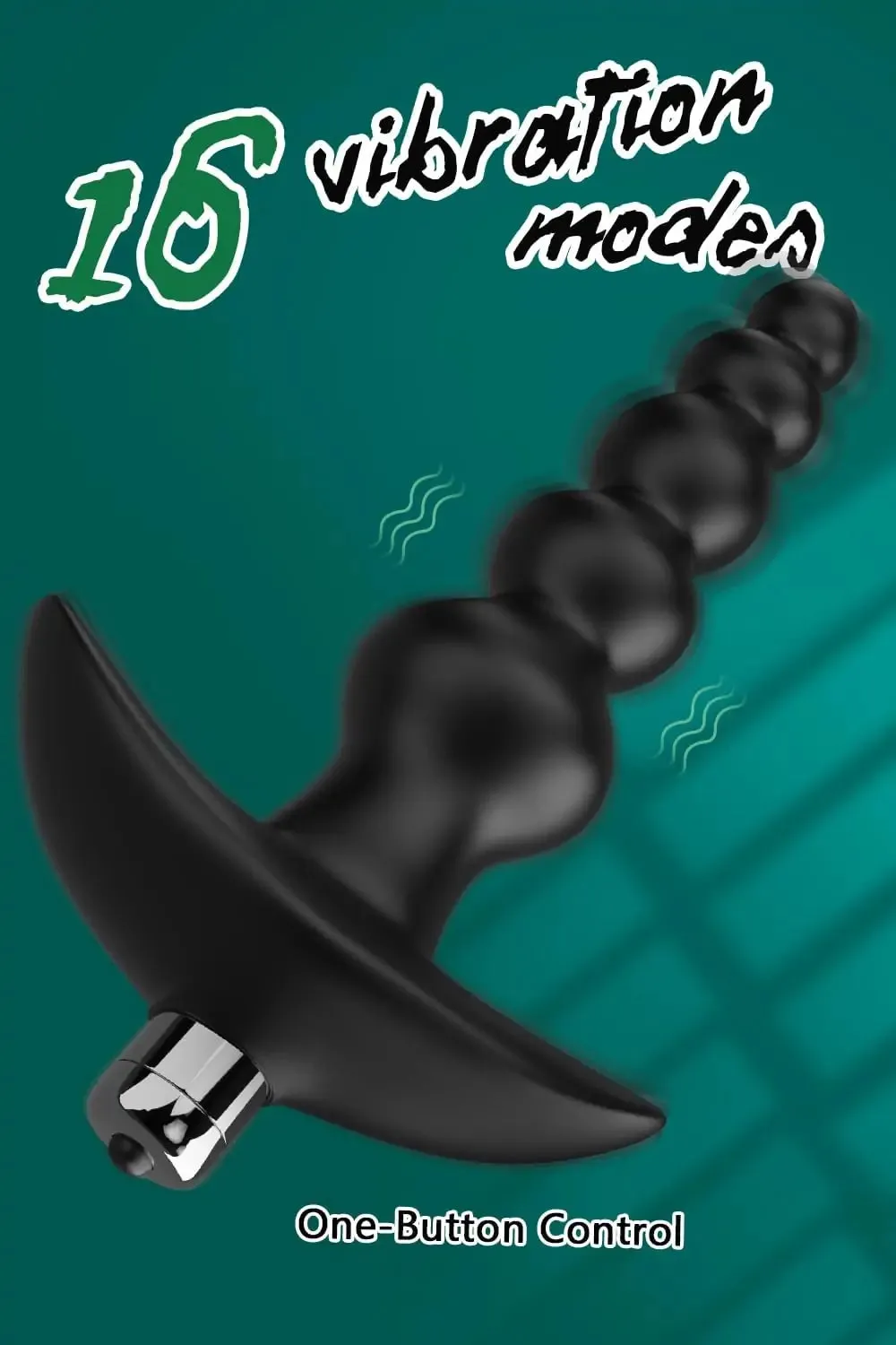 Vibrating Graduated Design Anal Beads Flexible Silicone Butt Plug