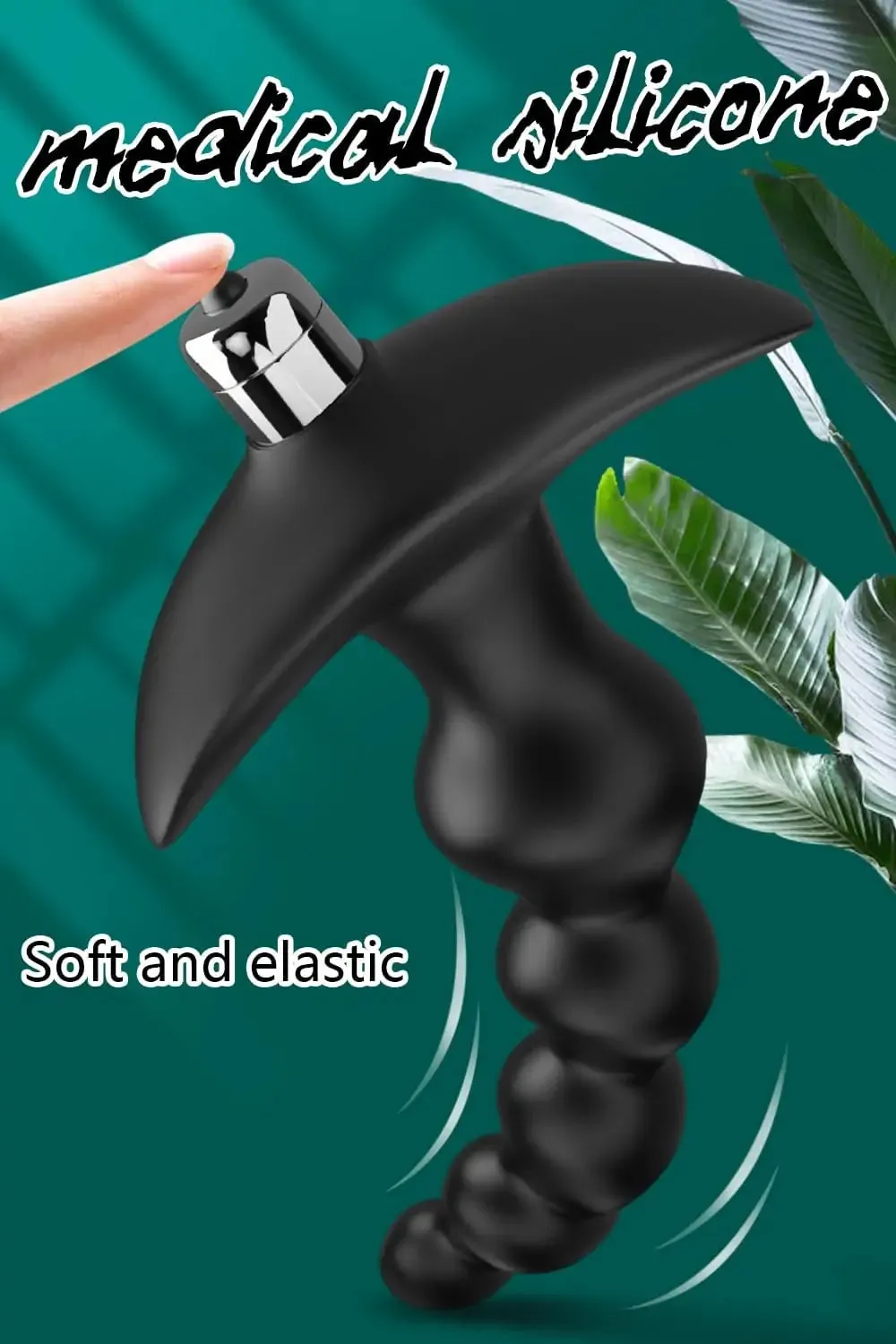 Vibrating Graduated Design Anal Beads Flexible Silicone Butt Plug